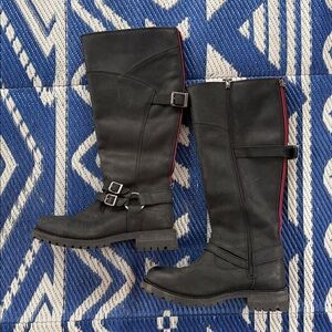 Harley Davidson Lomita Women 9.5 M Black Genuine Leather Zip Up Boots D84325